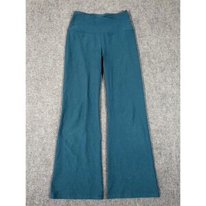 Beyond Yoga Spacedye Wide Leg Flare Yoga Pants Women Large Teal High Rise FLAWED